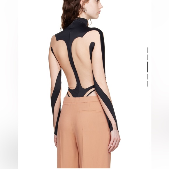 MUGLER rodeo, Black hearts 🖤 cut out bodysuit with sheer mesh panels, lu… - Picture 12 of 16
